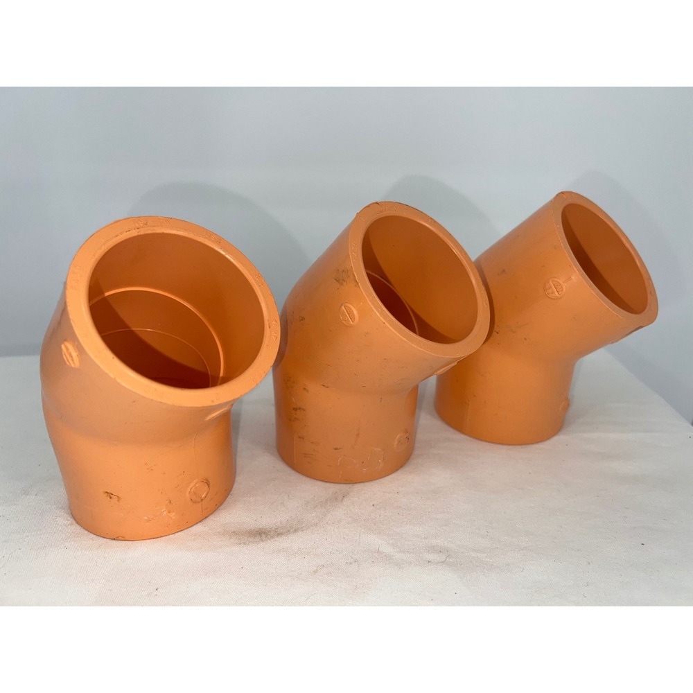 Lot of 3 CPVC 45 Degree Elbow Fire Sprinkler Pipe Fittings Orange LPCB‎ Approved